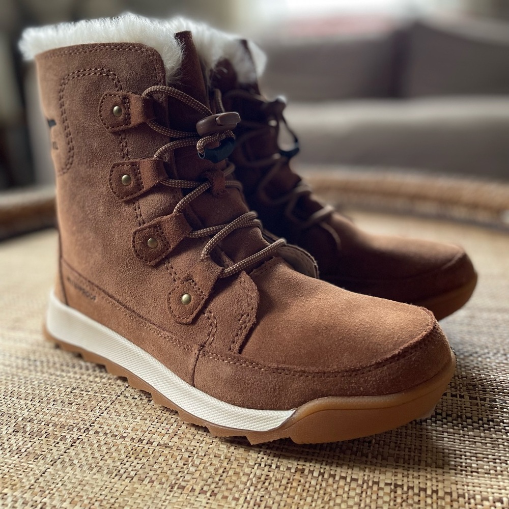 NET Sorel Youth Whitney II Joan Lace Winter Boots Tan 5